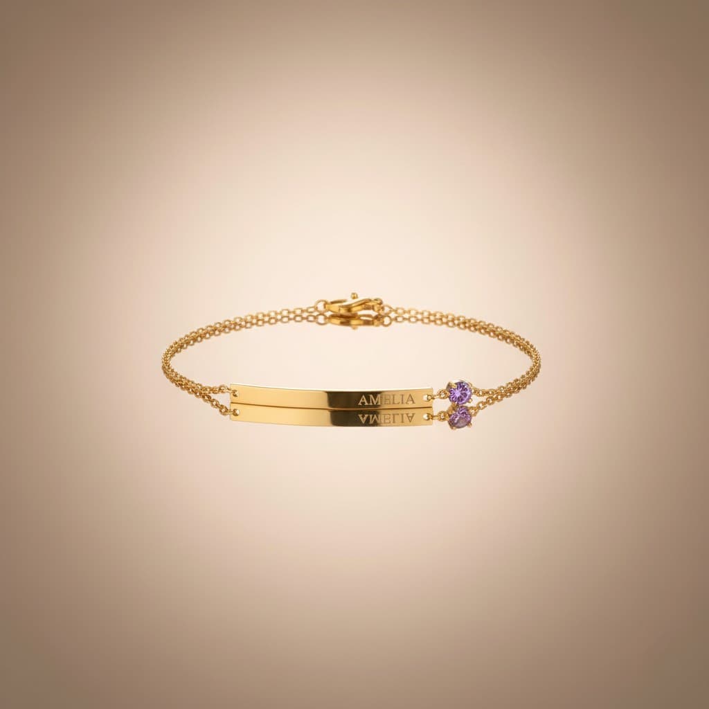 Diamond Bar Personalized Bracelet