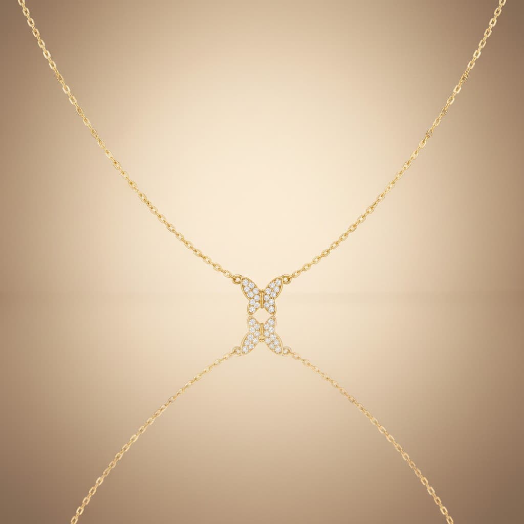 Diamond Butterfly Pendant