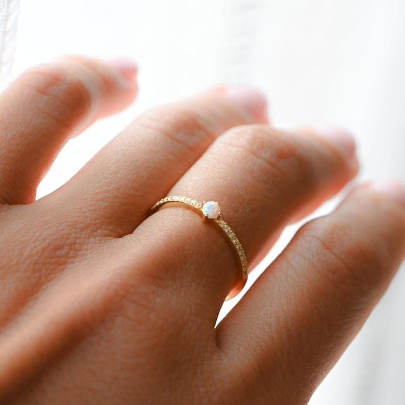 Minimalist Opal Ring