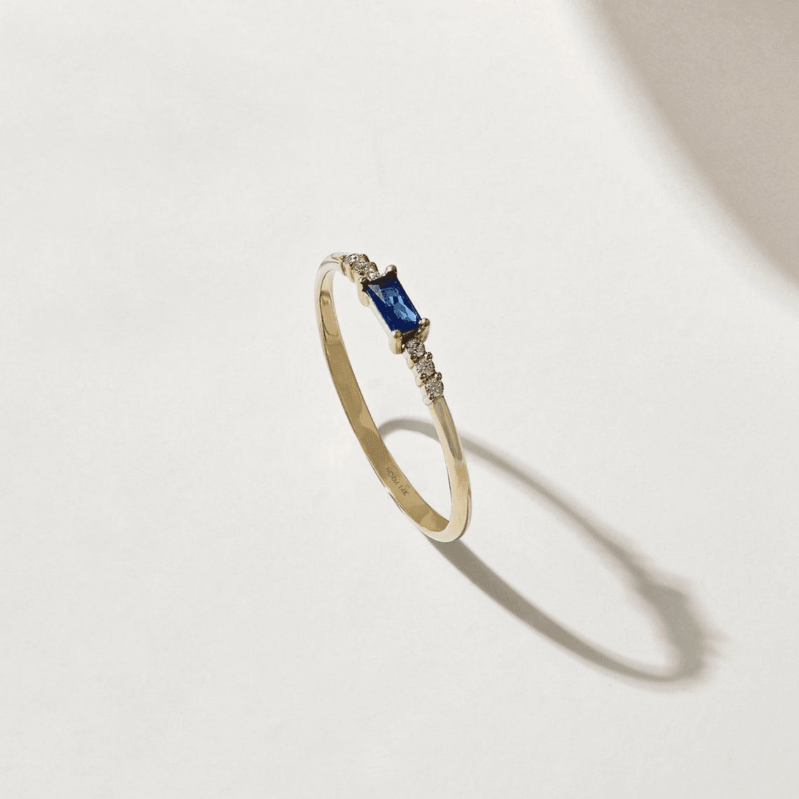 Minimalist Rectangle Sapphire Ring